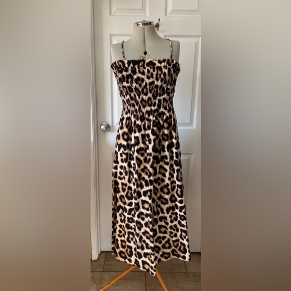 H&M snicker cotton leopard print dress - Picture 3 of 4